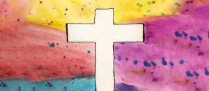 Cross on a watercolor background